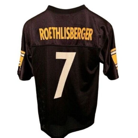 PITTSBURGH STEELERS BEN ROETHLISBERGER SIZE YOUTH LARGE 14-16 REEBOK JERSEY *Rea - Picture 1 of 7